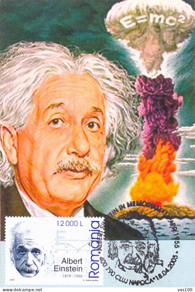 FAMOUS PEOPLE, ALBERT EINSTEIN, CM, MAXICARD, CARTES MAXIMUM, 2005, ROMANIA - Albert Einstein