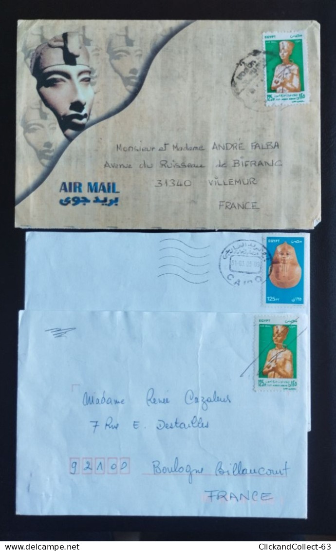 6 ENVELOPPES LETTRES ÉGYPTE FRANCE - Covers & Documents