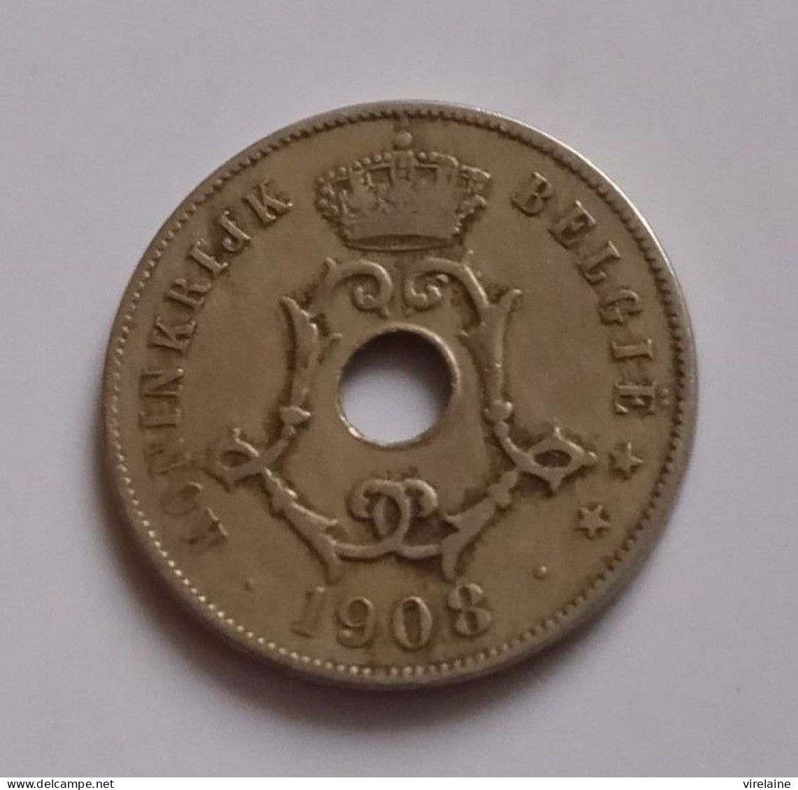 BELGIQUE 25 CENTS 1908 (B10 04) - 25 Cents