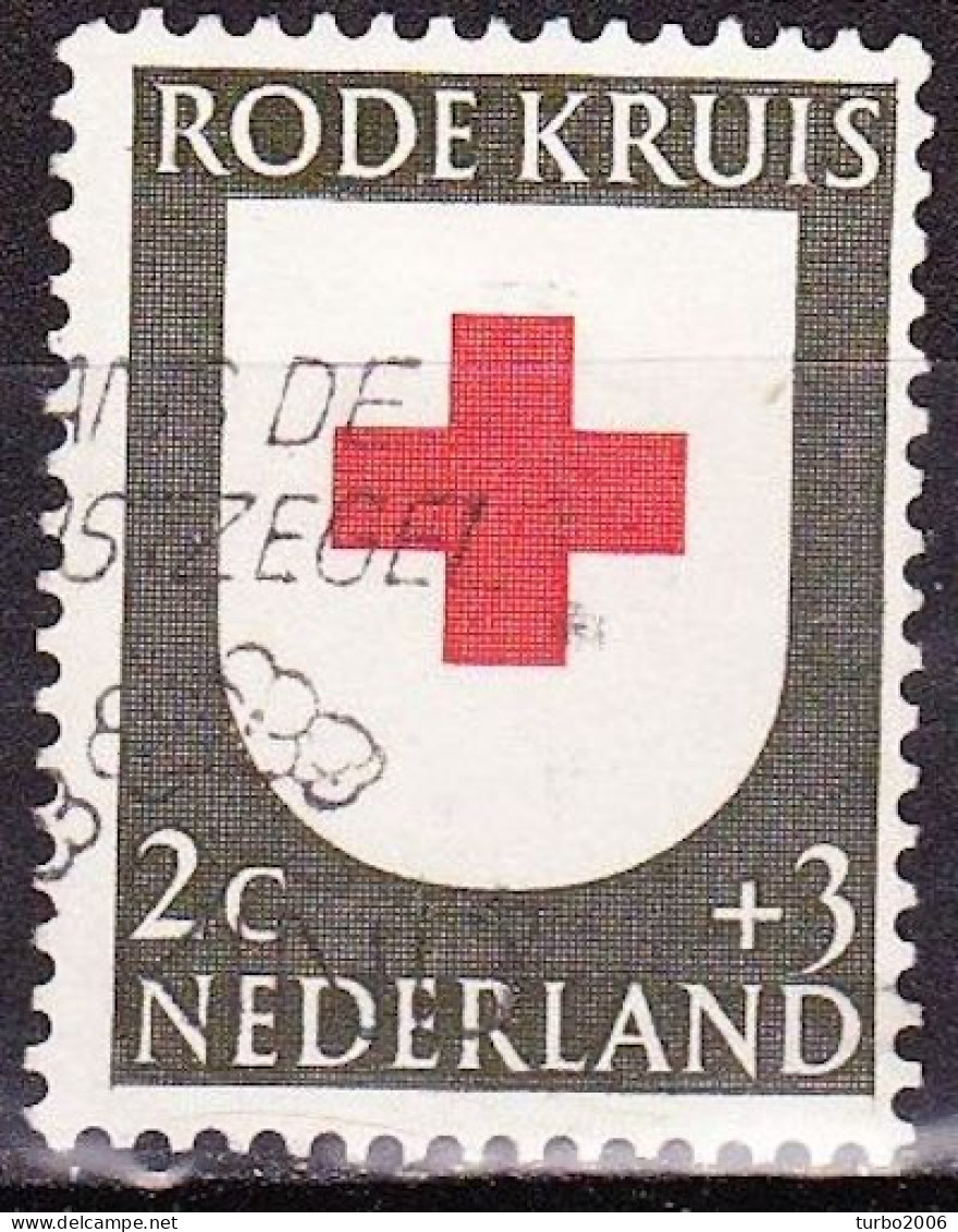 Plaatfout Inham In De Witte Rand Onder De O Van ROde In 1953 Rode Kruis Zegels 2 +3 Ct NVPH 607 PM 2 - Variétés Et Curiosités