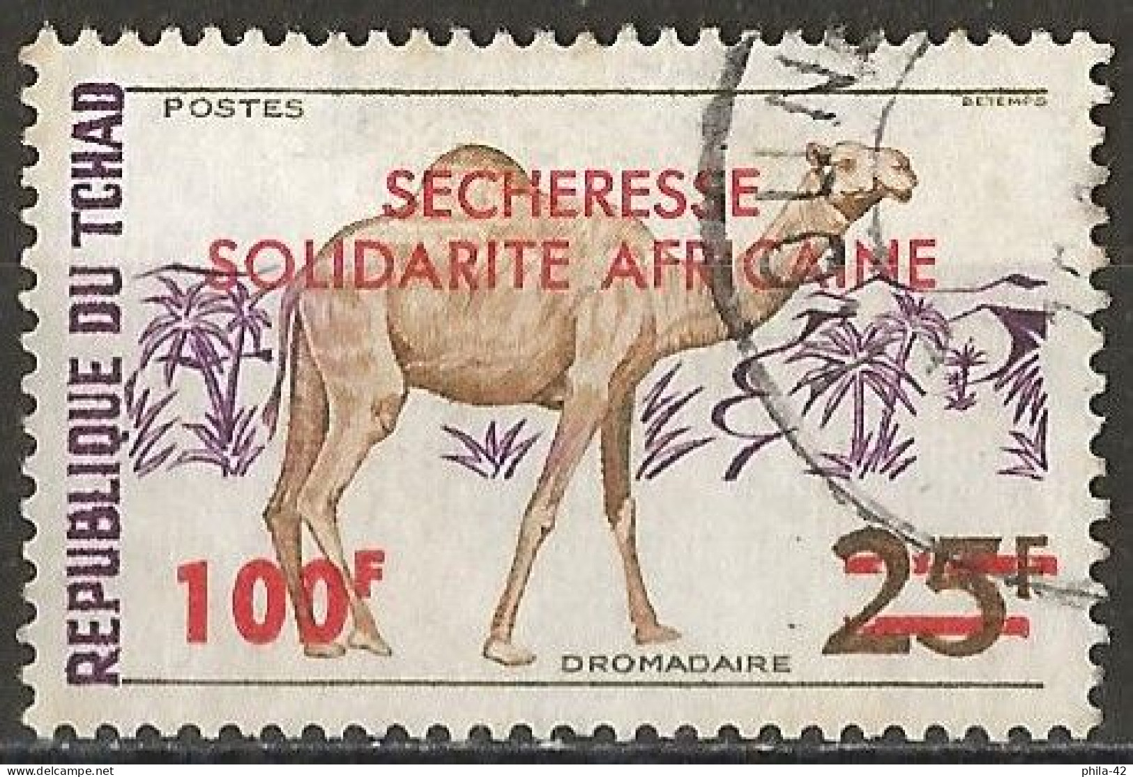 Chad 1973 - Mi 667 - YT 289 ( Fauna : Dromedary With Surcharge ) - Tchad (1960-...)