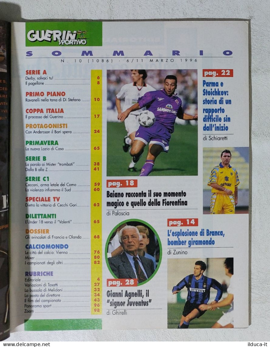 I115059 Guerin Sportivo A. LXXXIV N. 10 1996 - Milan Inter - Ravanelli - Cecchi - Deportes