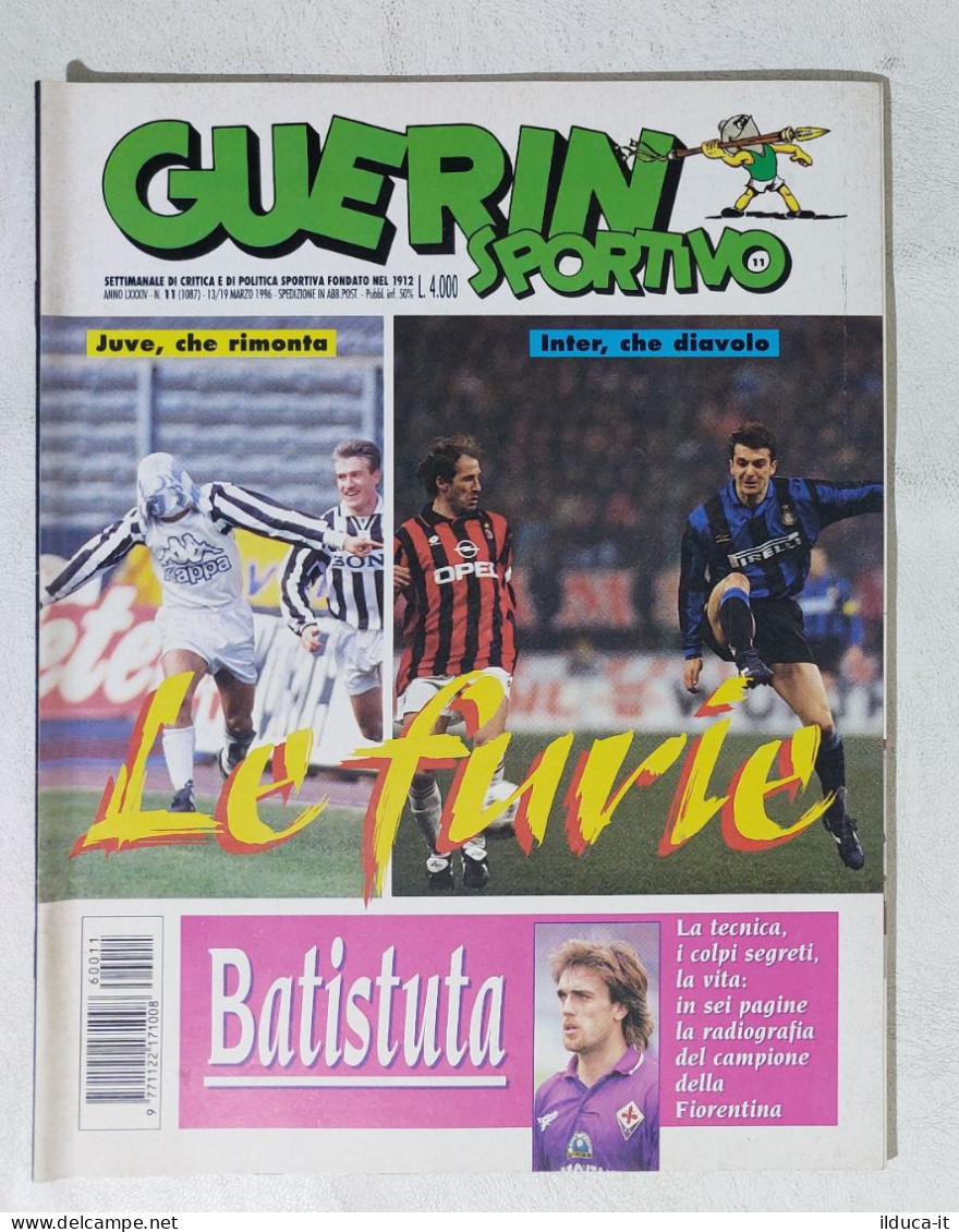 I115060 Guerin Sportivo A. LXXXIV N. 11 1996 - Juve Inter Batistuta Milan - Deportes