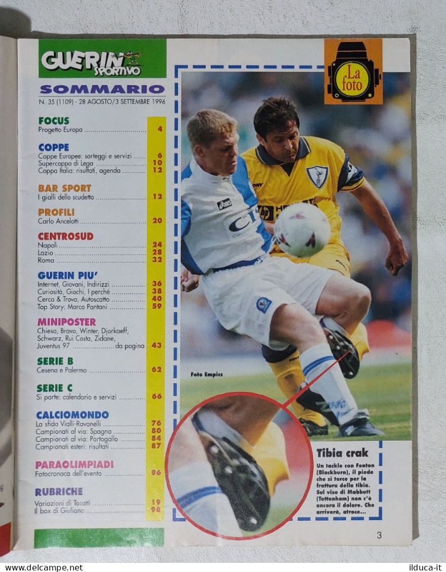 I115067 Guerin Sportivo A. LXXXIV N. 35 1996 - Maldini - Nuove Regole - Capello - Deportes