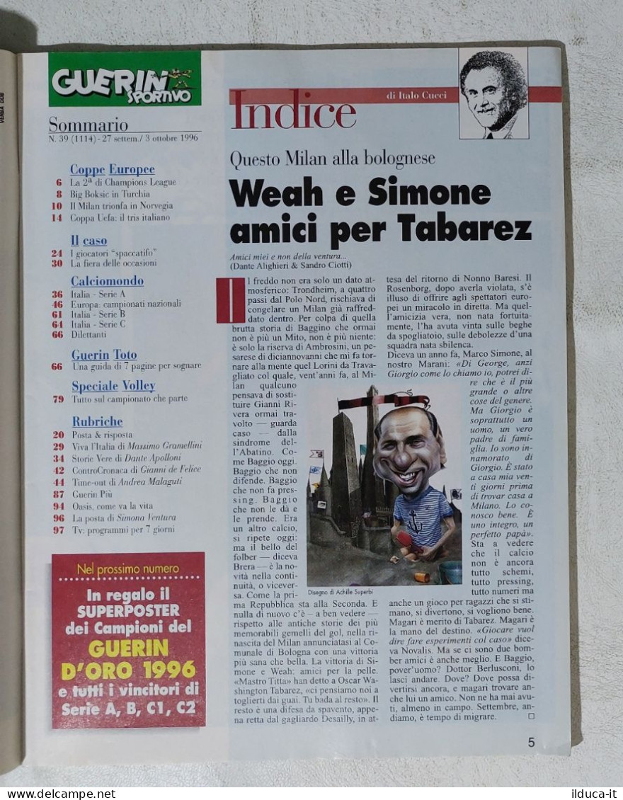 I115074 Guerin Sportivo A. LXXXIV N. 39 1996 - Weah Simone Milan - Boksic - Deportes