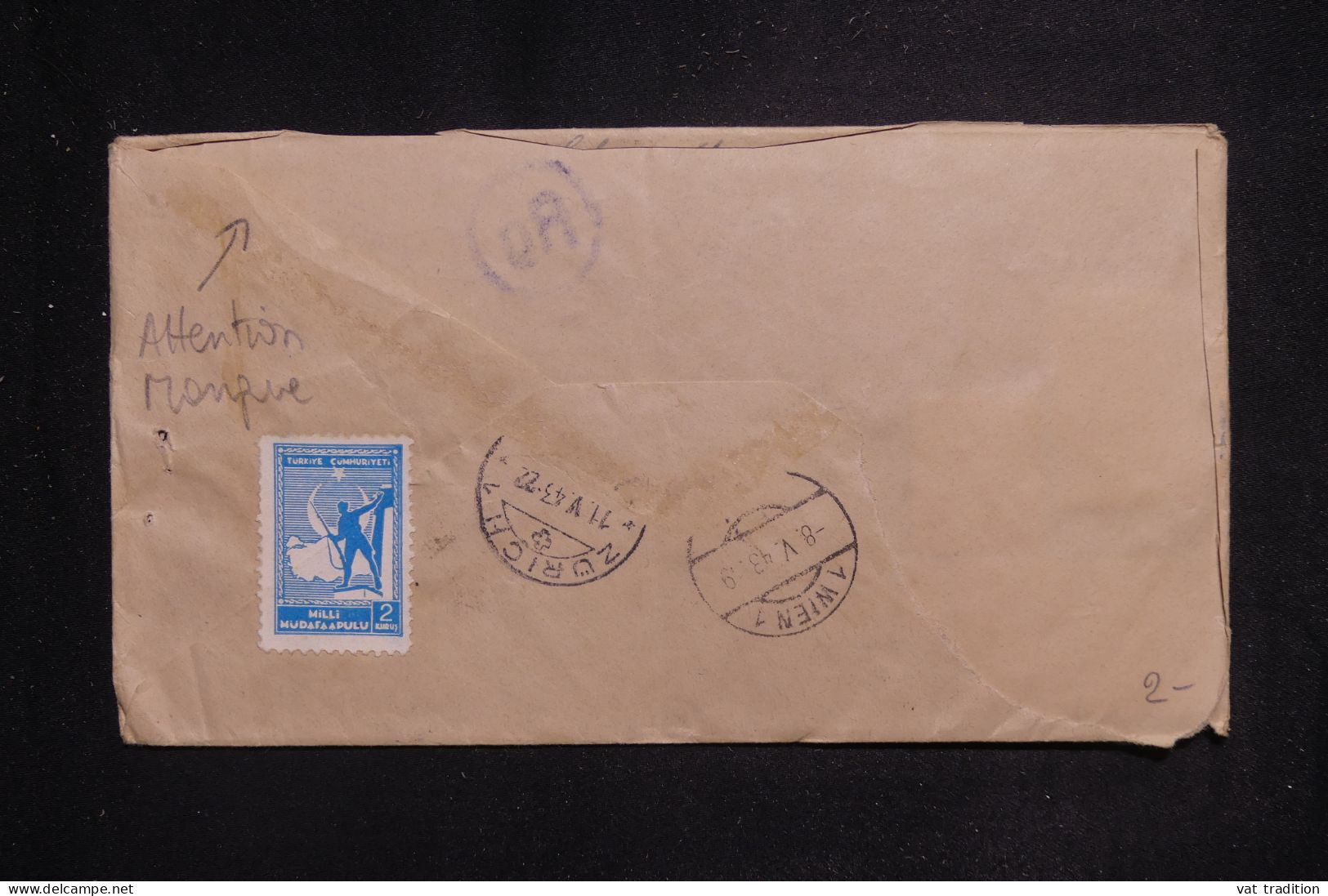 TURQUIE - Enveloppe ( Manque De Rabat Au Dos) En Recommandé De Istambul Pour La Suisse En 1943 - L 144136 - Covers & Documents