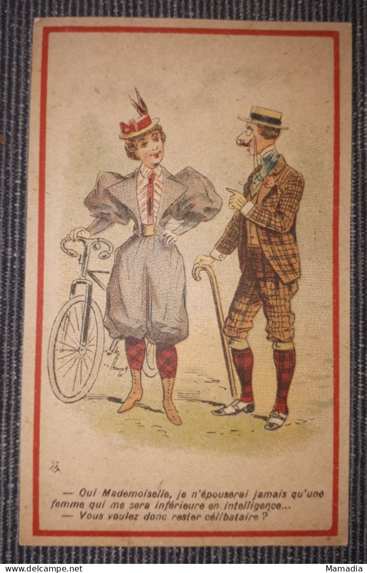 CHROMO VELO CYCLE CYCLISME BOUCHERIE BON MARCHE Henri DUWAVRAN 1890-1905 - Au Bon Marché