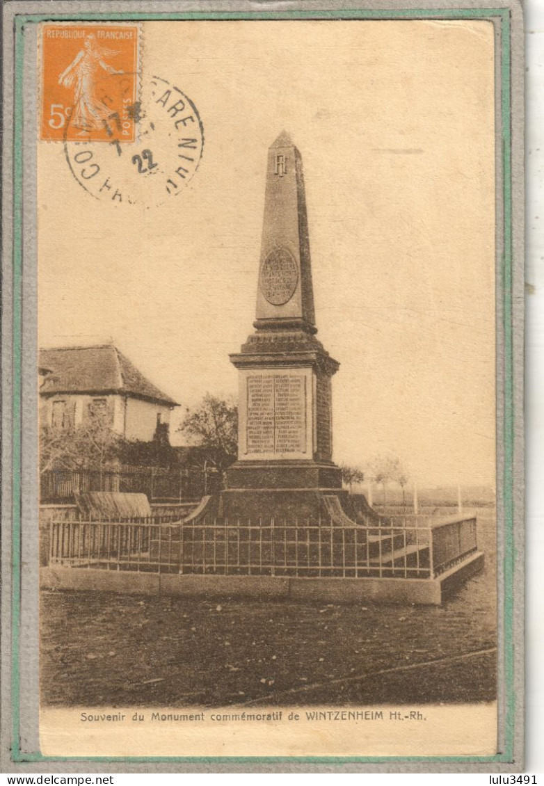 CPA (68) WINTZENHEIM - Aspect Du Monument Aux Morts En 1922 - Wintzenheim