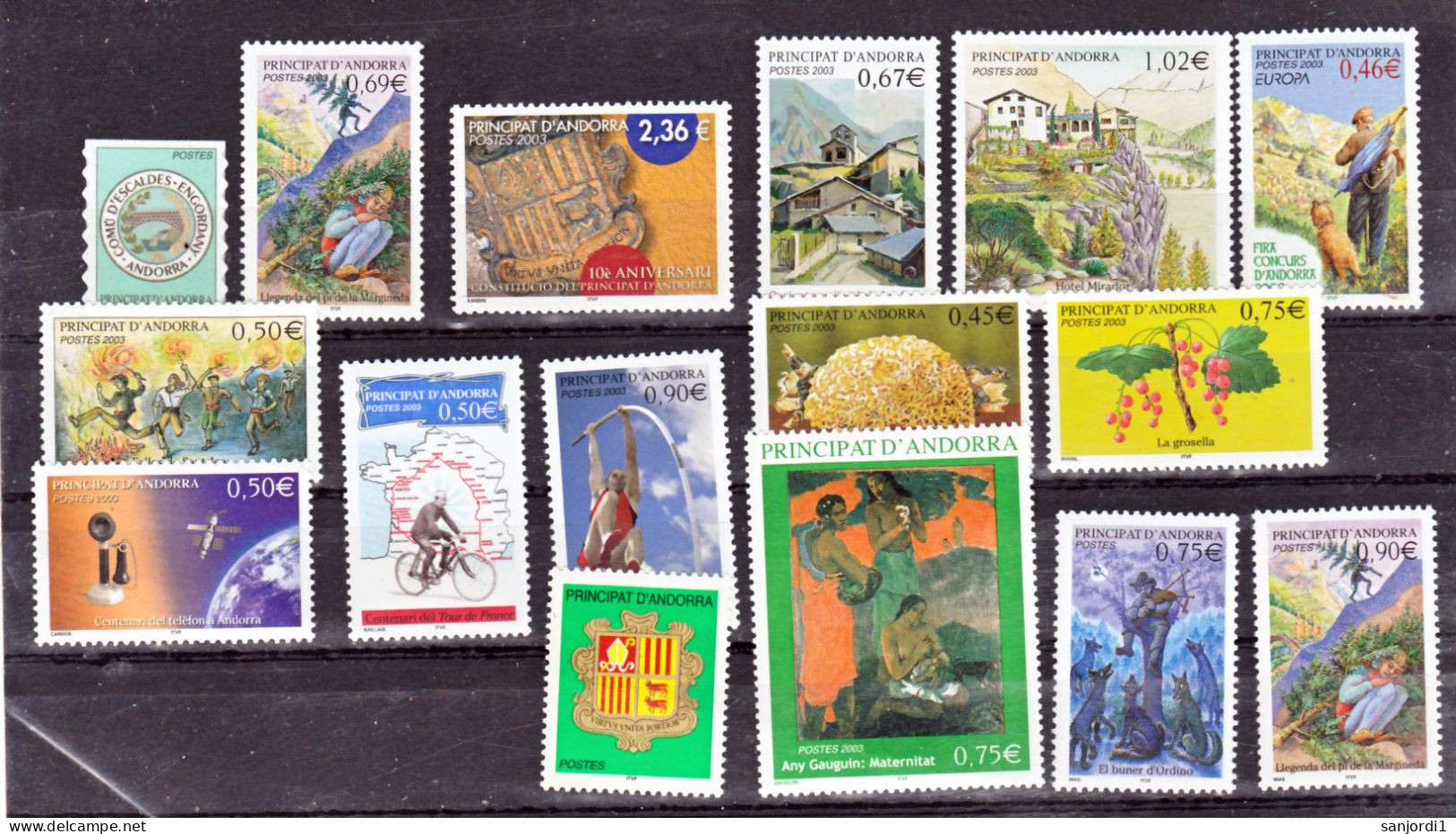 Andorre Française 2003 Année Complète Neuf ** TB MNH Sin Charnela Faciale 12.85 - Annate Complete