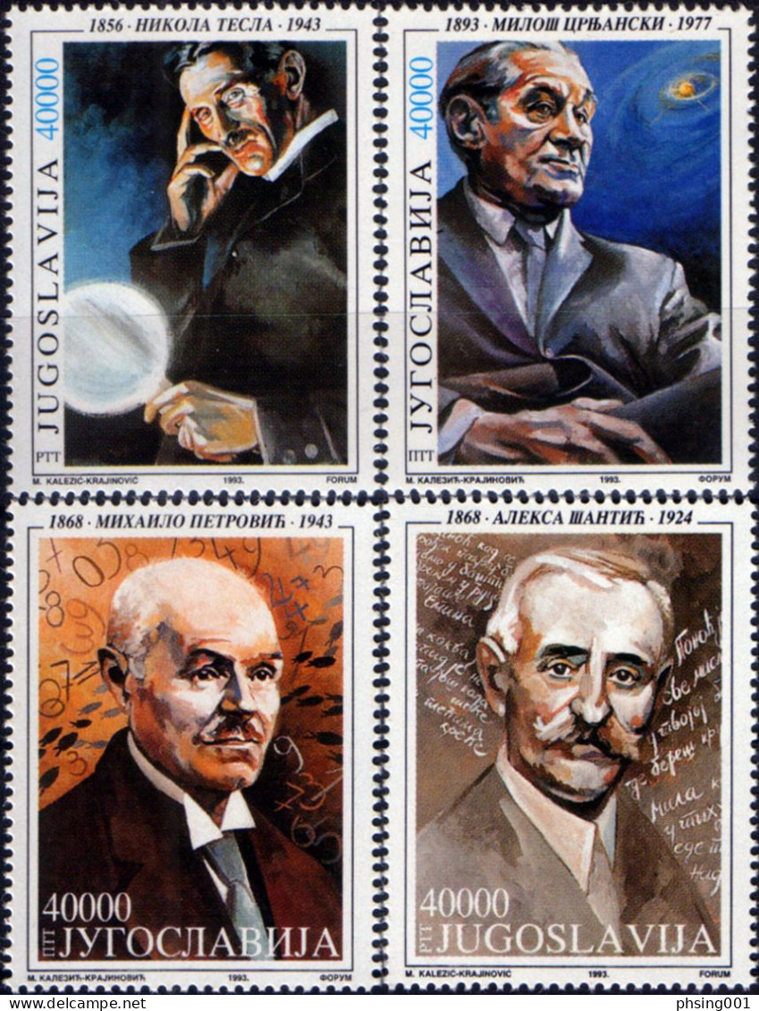 Yugoslavia 1993 Europa CEPT Fauna Flora Plants Fishes Flowers Birds Nikola Tesla Complete Year MNH