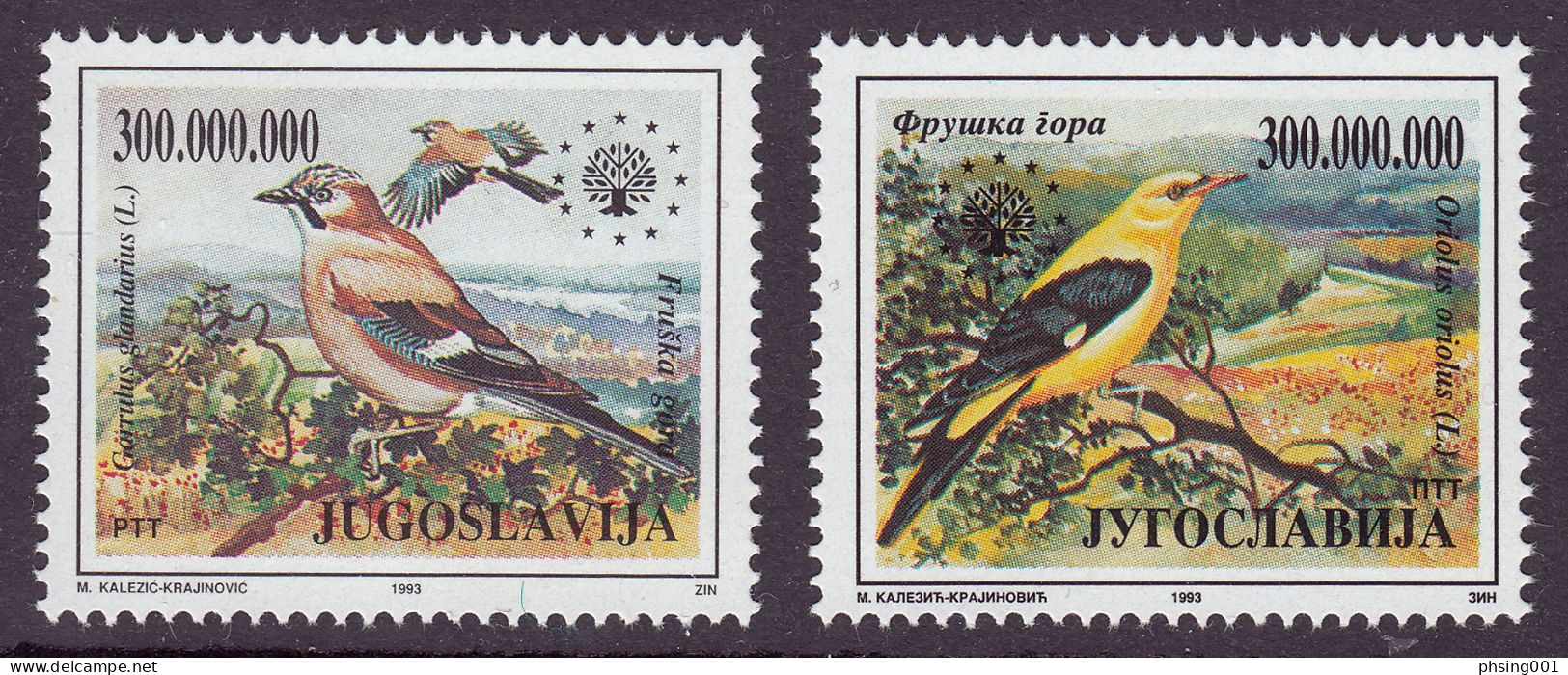 Yugoslavia 1993 Europa CEPT Fauna Flora Plants Fishes Flowers Birds Nikola Tesla Complete Year MNH