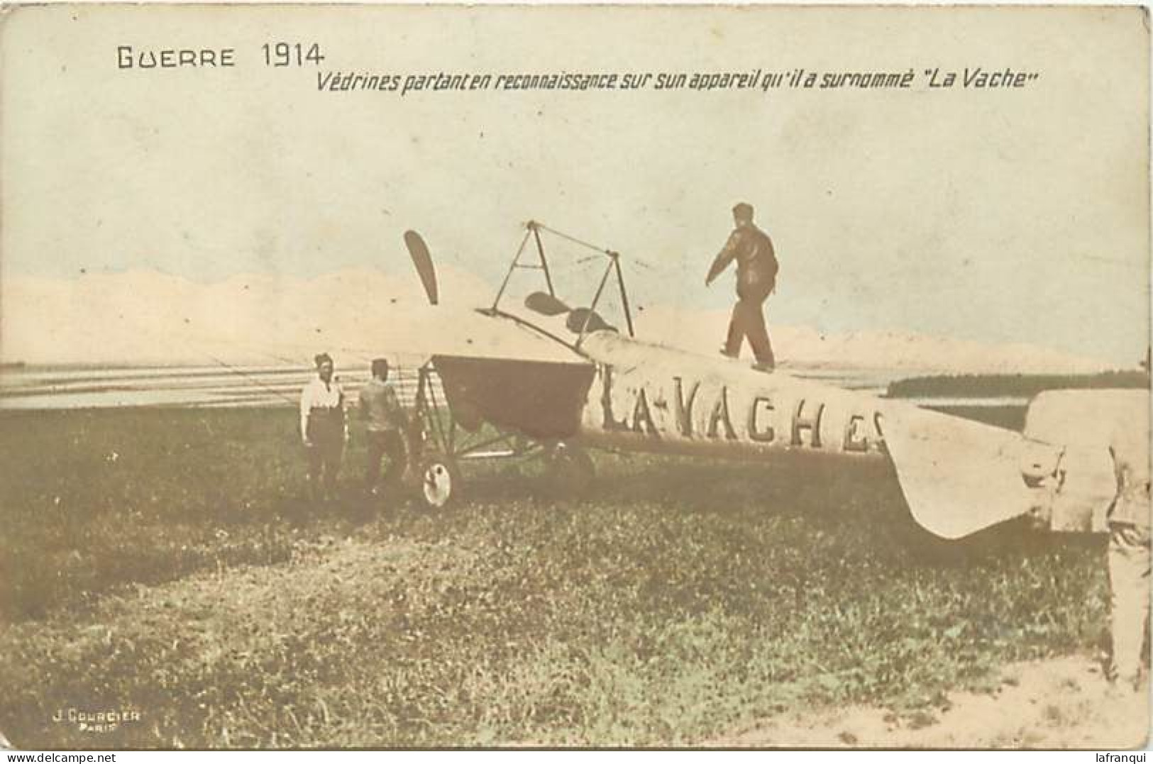 Themes Div-ref RR705-aviation -avions Aviateurs -aviateur Vedrines Sur Avion La Vache *- Guerre 1914-18- - Aviateurs