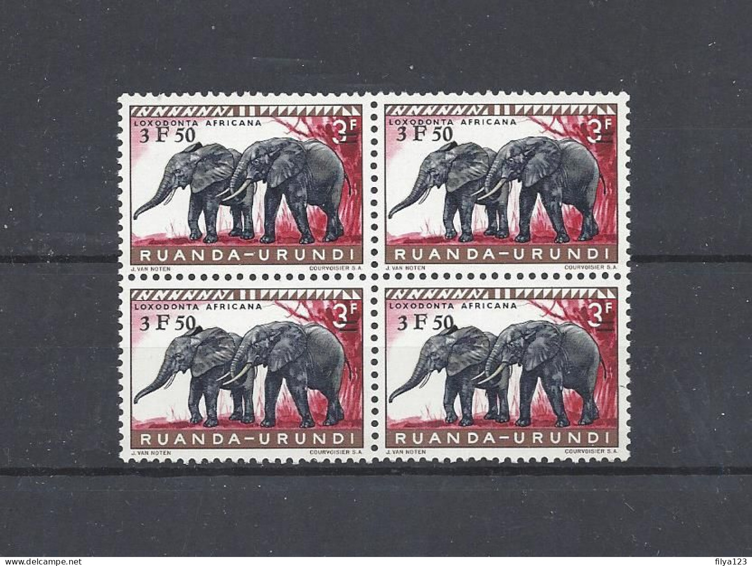 RUANDA-URUNDI (1961 Mi#182 Animals OVP 4xBlocks) MNH SuperB - Unused Stamps