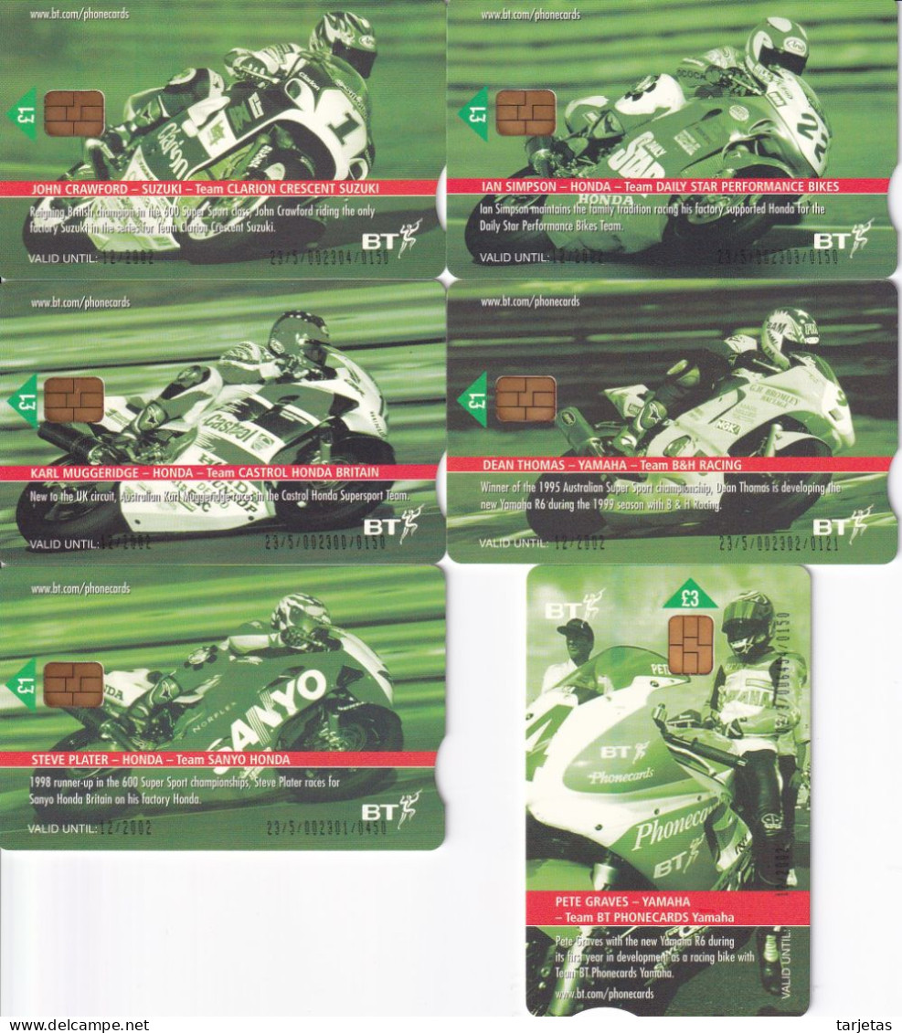 FOLDER CON 6 TARJETAS DE BT DE MOTOS (MOTORBIKE) SUPERSPORT 600 SERIES 1999 (NUEVAS-MINT) - Otros & Sin Clasificación