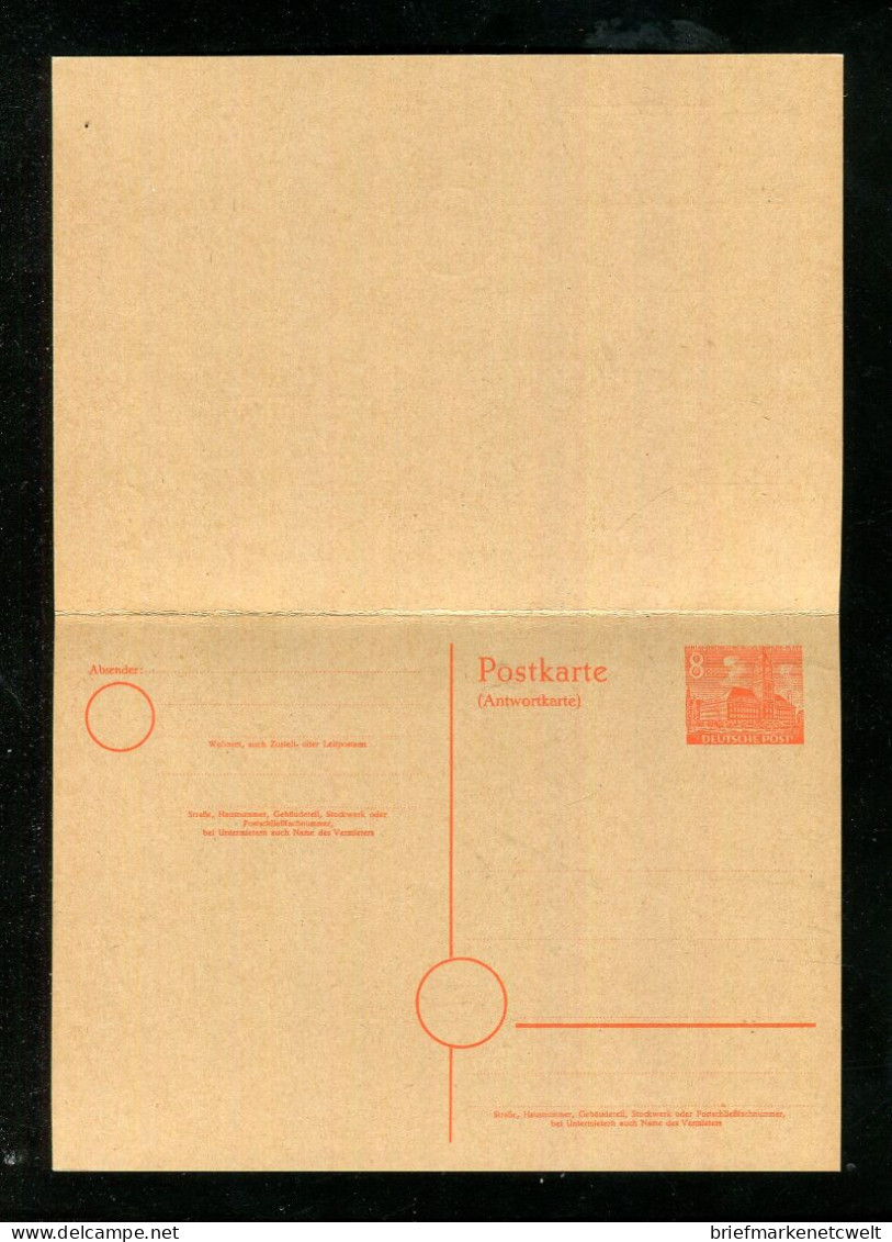 "BERLIN" 1950, Postkarte Mit Antwortkarte Mi. P 7 ** (15522) - Postcards - Mint