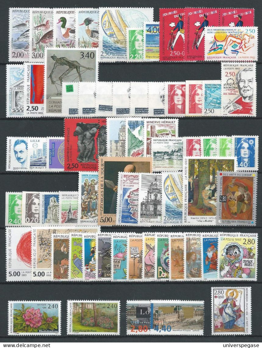 Lot De Timbres De France Neufs** - Année 1993 - Sous Faciale - 1990-1999