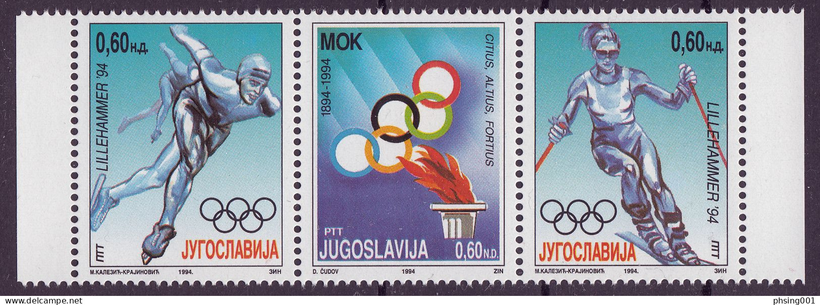 Yugoslavia 1994 Europa CEPT Dogs Birds Eagles Ship in the bottle Winter Olympic Games Lillehammer, Complete Year MNH