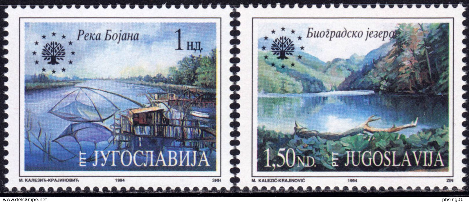 Yugoslavia 1994 Europa CEPT Dogs Birds Eagles Ship in the bottle Winter Olympic Games Lillehammer, Complete Year MNH