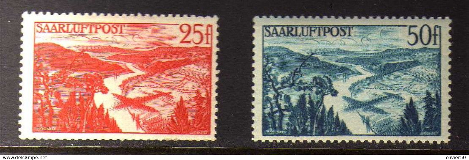 Sarre (1948) - Avion Survolants Des Paysages     - Neufs* - MLH - Posta Aerea