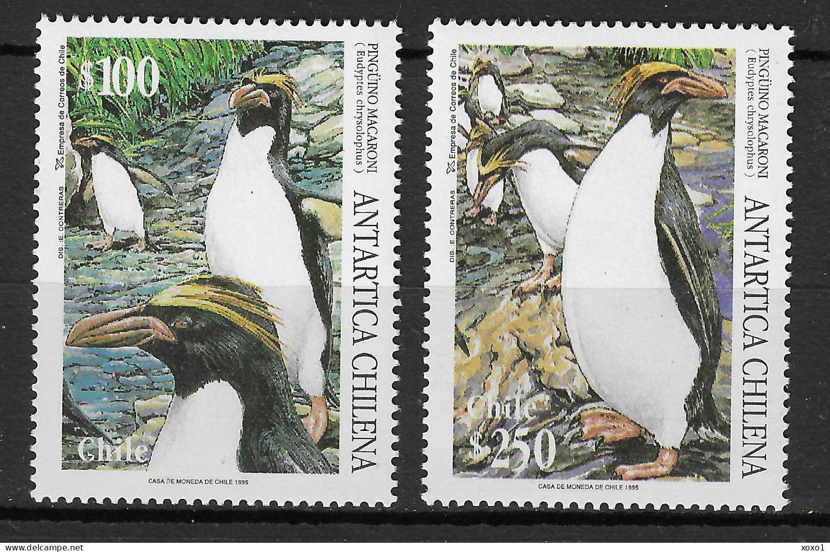 Chile 1995 MiNr. 1684 - 1685 South Pole  Antarctic Wildlife Birds Macaroni Penguin 2v  MNH** 4.00 € - Faune Antarctique