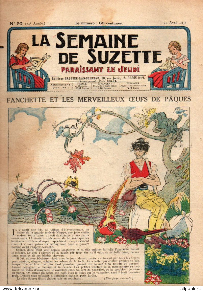 La Semaine De Suzette N°20 Fanchette Et Les Merveilleux Oeufs De Pâques - Avez-vous Entendu Nos Cloches Et Carillons - La Semaine De Suzette