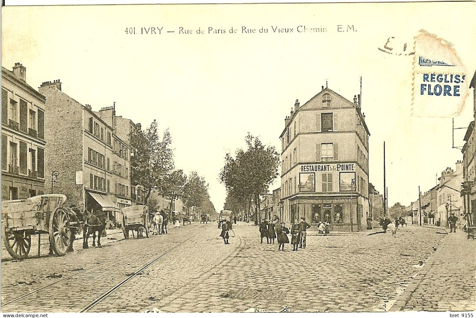 94 IVRY LE RESTAURANT DE LA POINTE ENTRE LA RUE DE PARIS ET LA RUE DU VIEUX CHEMIN GRANDE CIRCULATION D ATTELAGE - Ivry Sur Seine