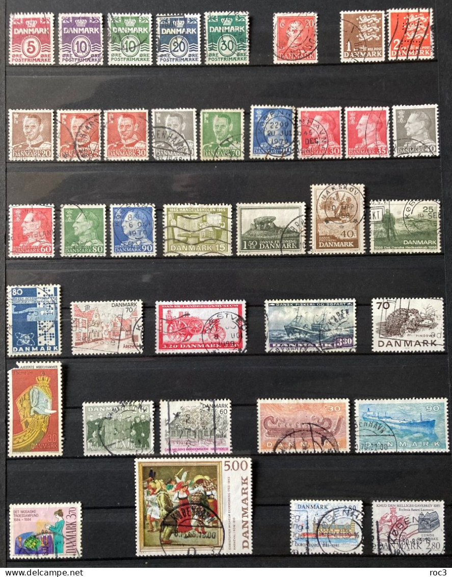 3.9 - Danemark Collection 38 Timbres Différents Depuis 1938 - Lot états Divers - Série - Sammlungen