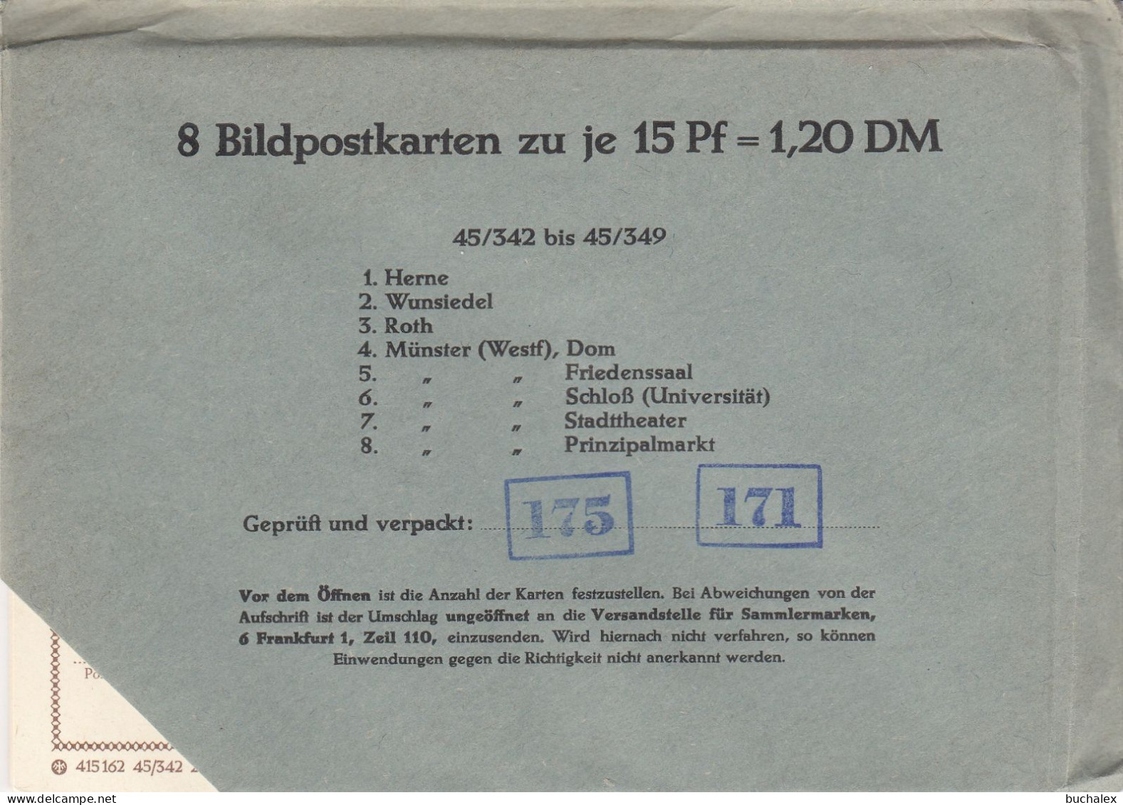 Bund 8 Bildpostkarten 45/342 Bis 45/349 Im Ungeöffneten Umschlag - Postkarten - Ungebraucht