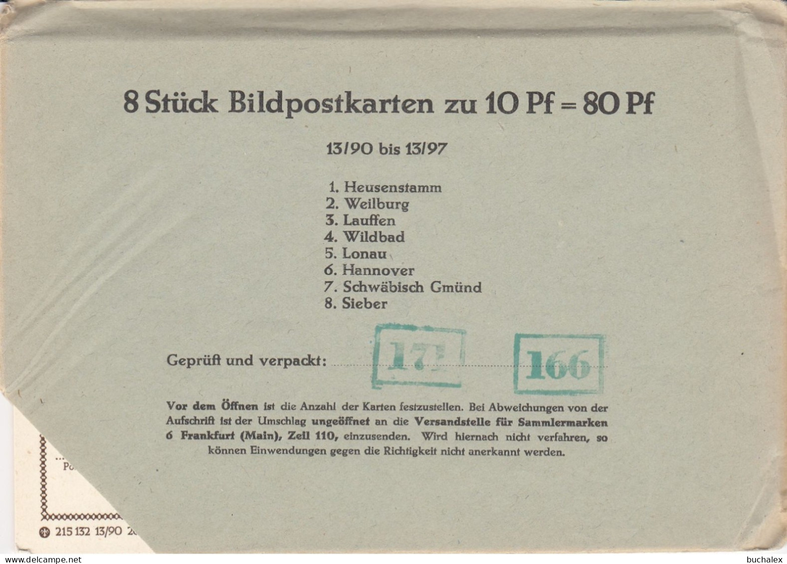 Bund 8 Bildpostkarten 13/90 Bis 13/97 Im Ungeöffneten Umschlag - Postkarten - Ungebraucht