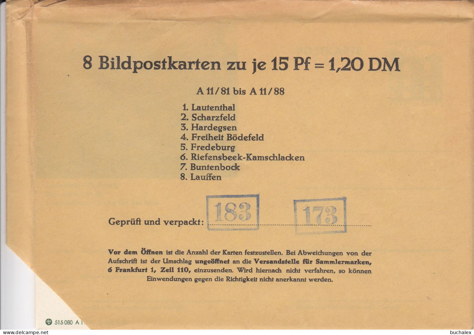 Bund 8 Bildpostkarten A 11/81 Bis A 11/88 Im Ungeöffneten Umschlag - Postkarten - Ungebraucht