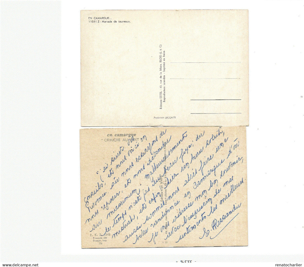 Lot de 8 Cartes postales "Animaux".Ecrites en 1917,1971,1980 et non écrites.