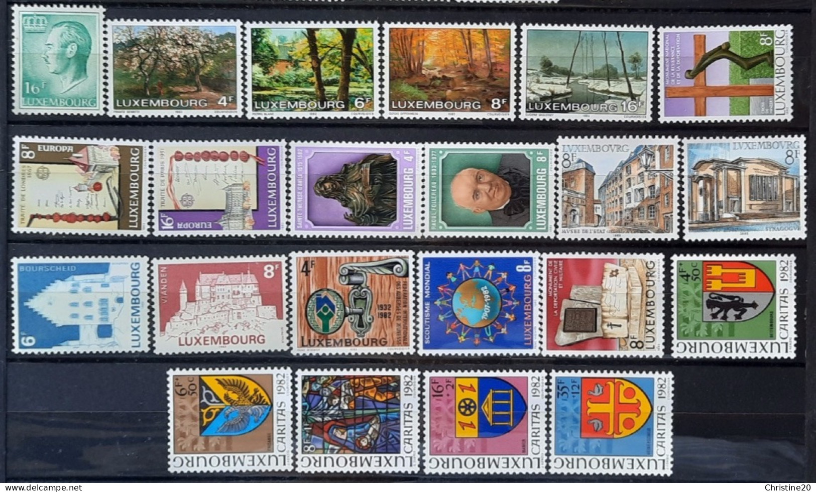 Luxembourg 1982 N°996/1017  **TB Cote 22€60 - Annate Complete