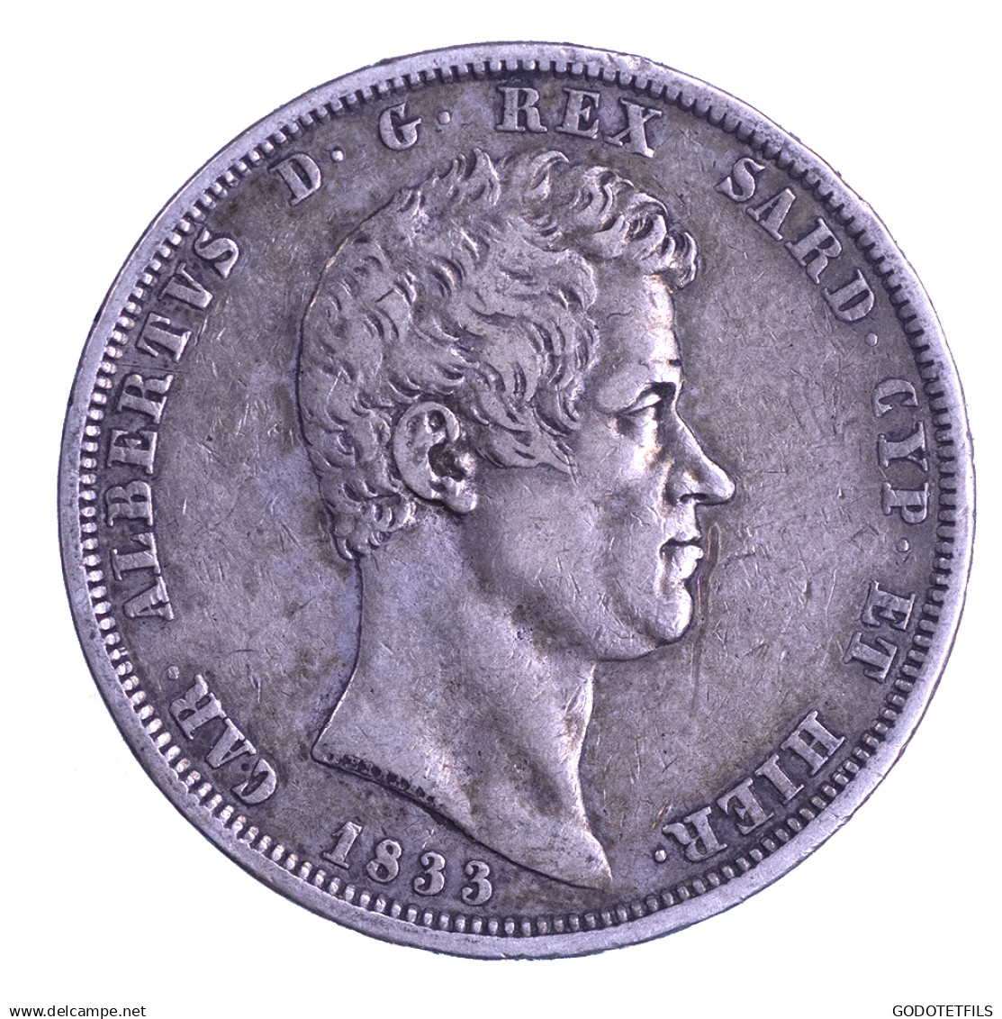 ROYAUME DE SARDAIGNE 5 Lire Charles Albert 1833 Gênes - Andere & Zonder Classificatie