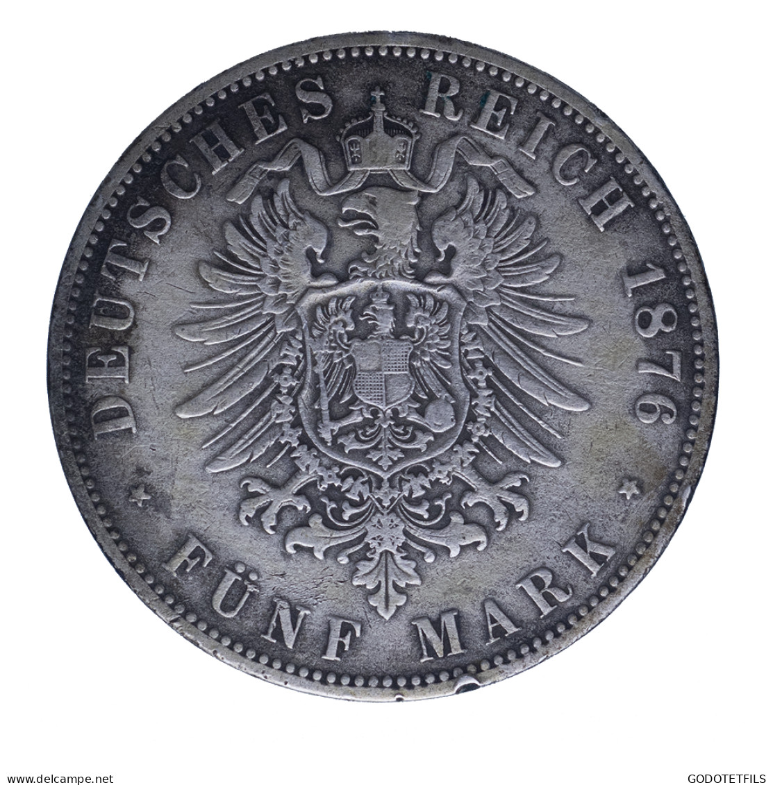Allemagne-Royaume De Prusse Wilhelm 5 Mark 1876 Berlin - 2, 3 & 5 Mark Argento