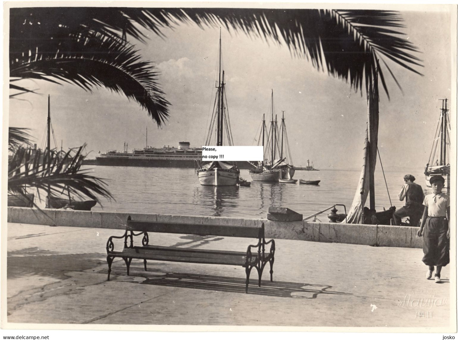 M.S. OCEANIA (Lloyd Triestino) Italy Passanger Ship In Split Port In Croatia * Cruiser Trieste Italia Nave Da Crociera - Autres & Non Classés