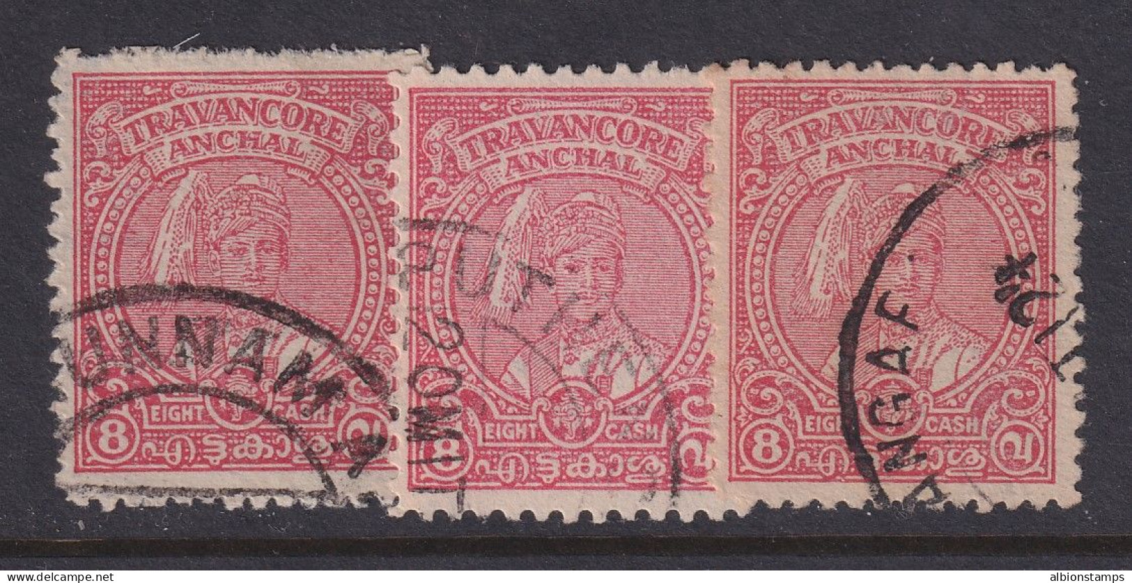 Travancore (India States), Scott 48-48b (SG 76-76b), Used - Travancore