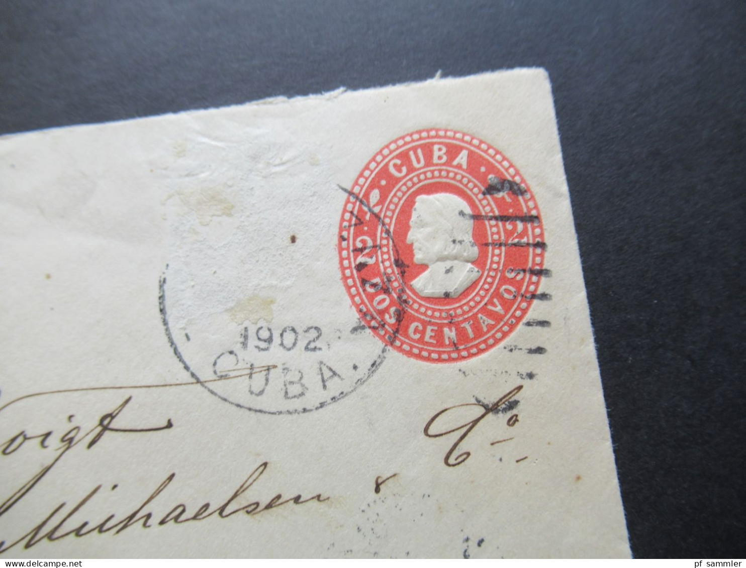 Kuba / Cuba Juli 1902 Ganzsachen Umschlag 2 Centavos Nach Bremen Mit Ank. Stempel 1 8.7.02 - Covers & Documents