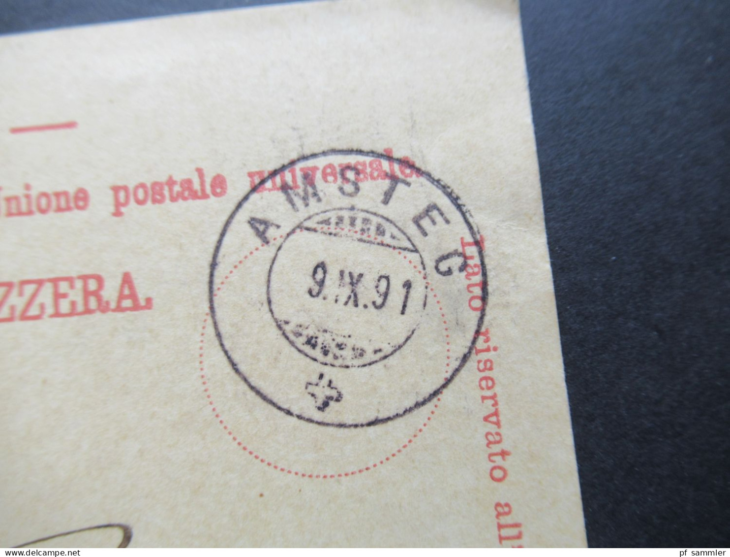 Schweiz 1891 Ganzsache XII. 90 Stempel Amsteg Auslands PK Nach Osnabrück Gesendet! - Postwaardestukken