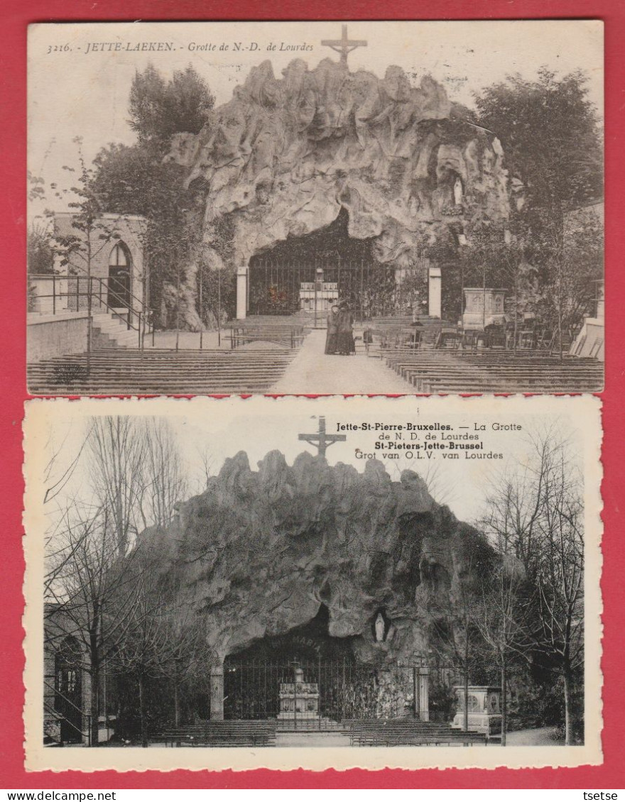 Jette -St-Pierre - La Grotte N-D De Lourdes / 2 Cartes Postales ( Voir Verso ) - Jette