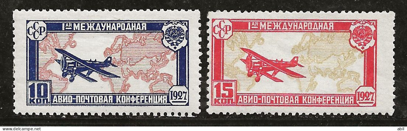 Russie 1927 N° Y&T : PA. 18 * Et 19 ** - Neufs