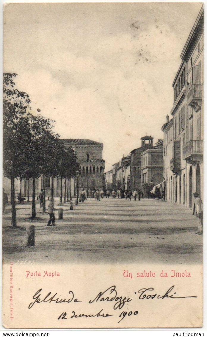 Un Saluto Da Imola - Porta Appia - Viaggiata 1900 - Piega (vedi Descrizione) - Imola