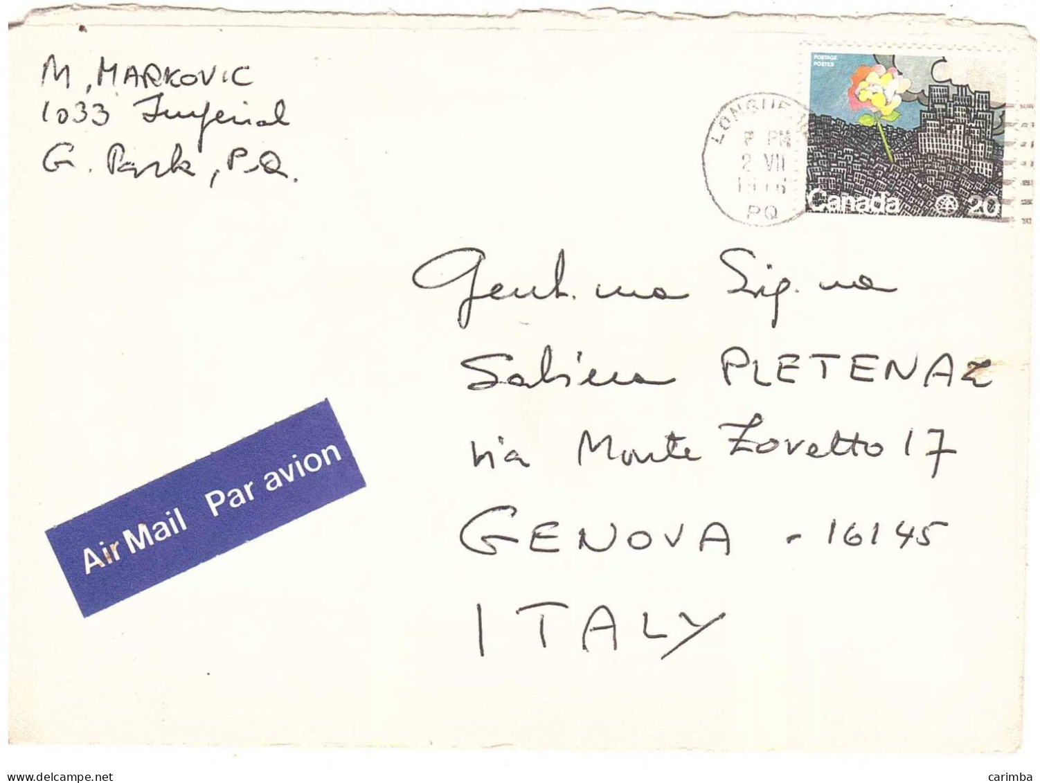LETTERA PER ITALIA - Lettres & Documents