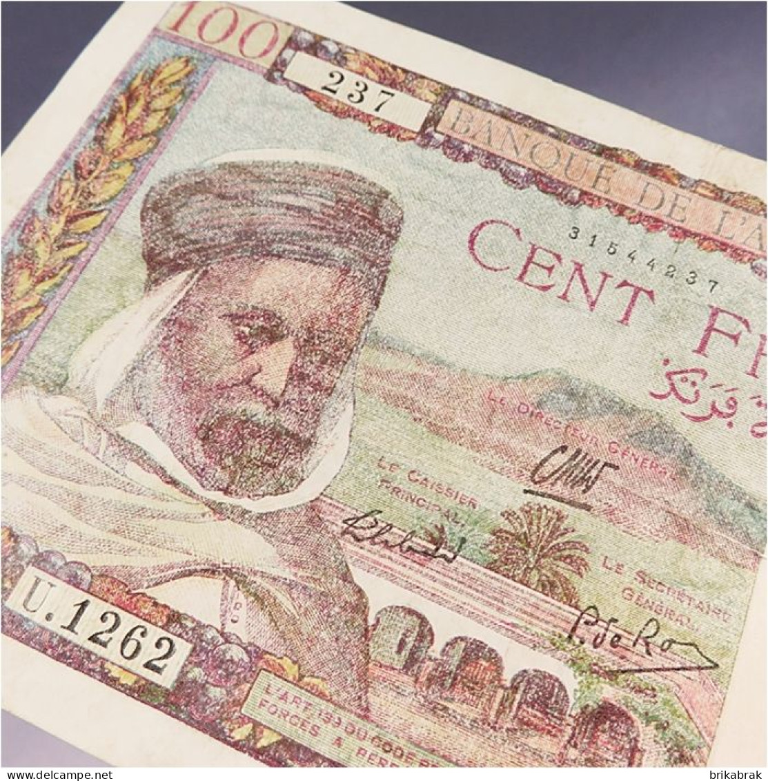 * BILLET CENT FRANCS BANQUE DE L'ALGERIE - Monnaie Argent