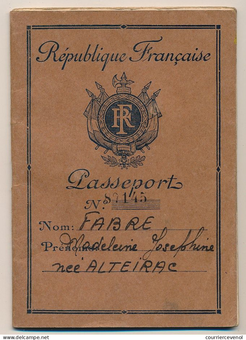 FRANCE / ESPAGNE - Passeport 700 Francs Marseille 1951 + Consulat D'Espagne Marseille (fiscaux) + Visas Tanger Et Maroc - Unclassified
