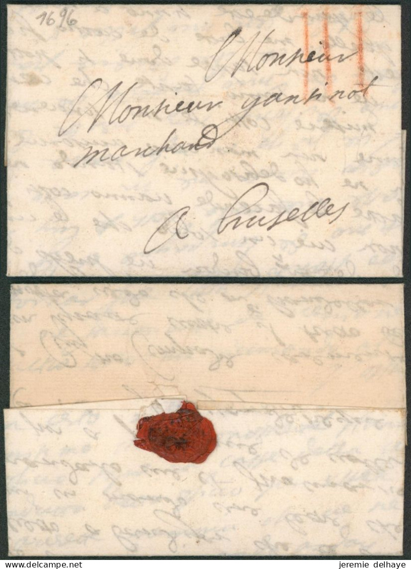 Précurseur - LAC Datée De Doornik (1696) + Port III à La Craie (légère, Privé) > Marchand à Bruxelles - 1621-1713 (Spanische Niederlande)