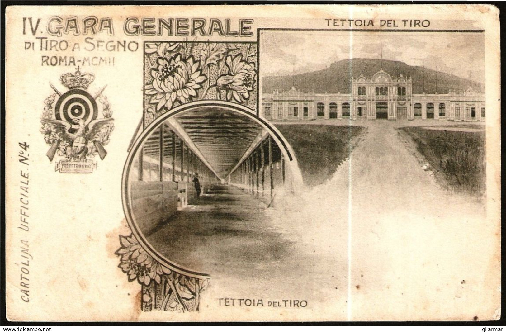 SHOOTING - ITALIA ROMA 1902 - IV GARA GENERALE TIRO A SEGNO NAZIONALE - CARTOLINA POSTALE UFFICIALE N° 4 - M - Tir (Armes)