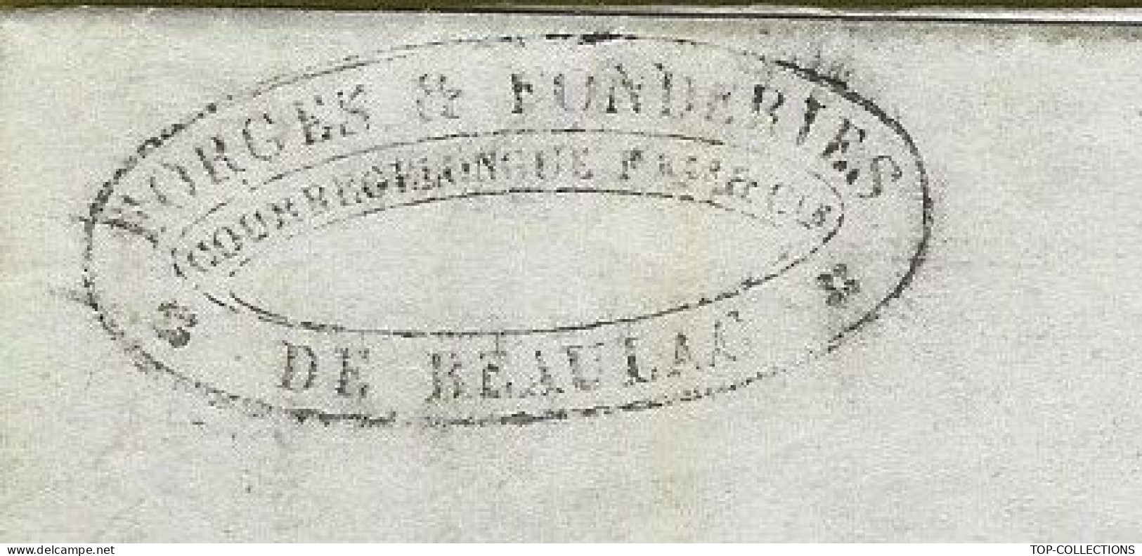 1843  LETTRE FORGES & FONDERIES de Beaulac  Gironde Courregelongue Frères Cachet Bazas pour Holagray Festugière Bordeaux