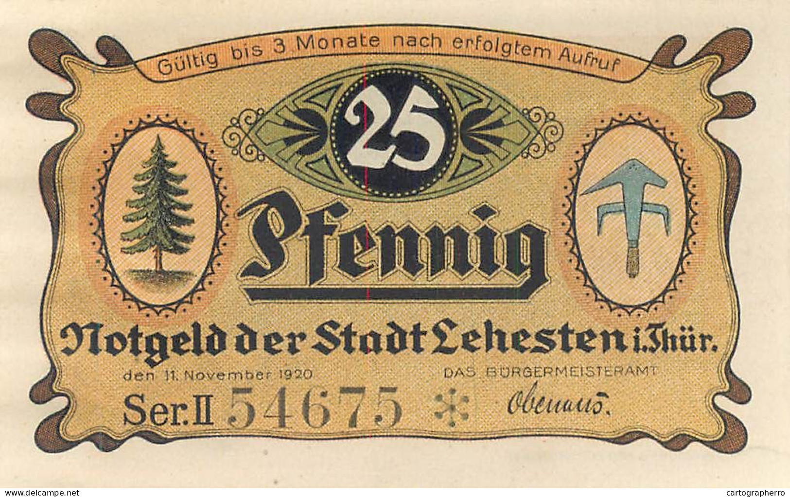 Germany Notgeld Stadt Lehesten I. Thur. 25 Pfennig - Sin Clasificación