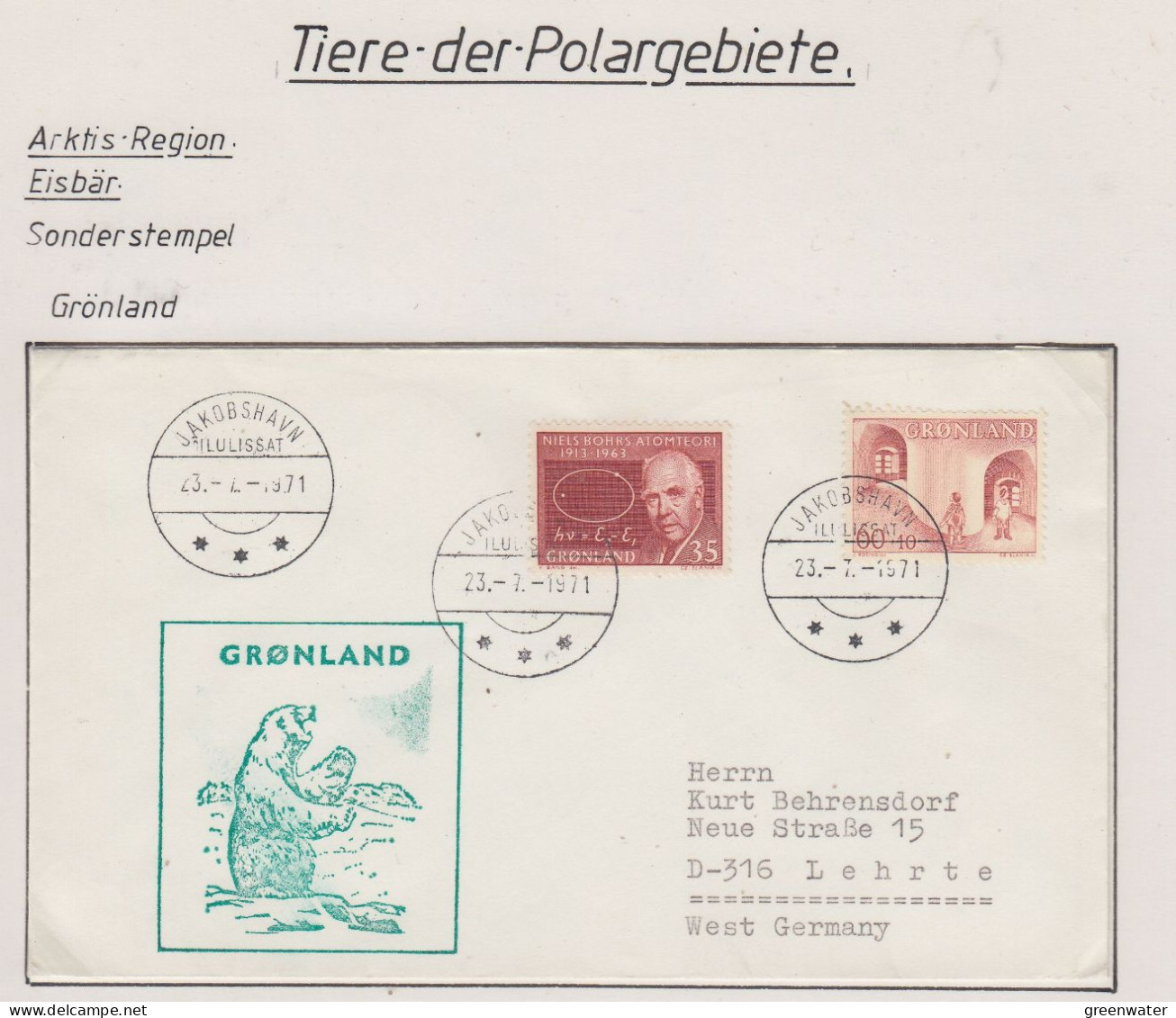 Greenland Cover Ca Icebear Ca Jakobshavn 23.7.1991 (TI165) - Fauna ártica