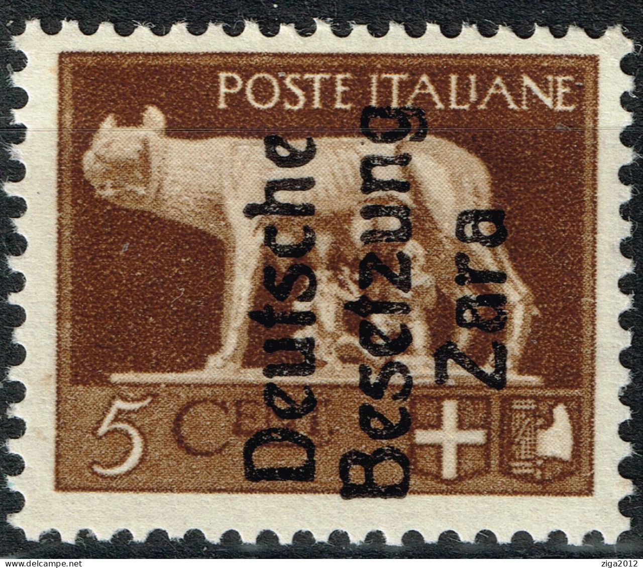 ITALY 1943 OCCUPAZIONE TEDESCA ZARA - VALORE DA C.5 SOVRASTAMPATO "Deutsche Besetzung Zara" MNH - German Occ.: Zara